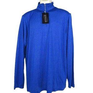 UltraClub 1/4 Zip Pullover Shirt Jacket Men Size M Heather Royal Blue Long Slv